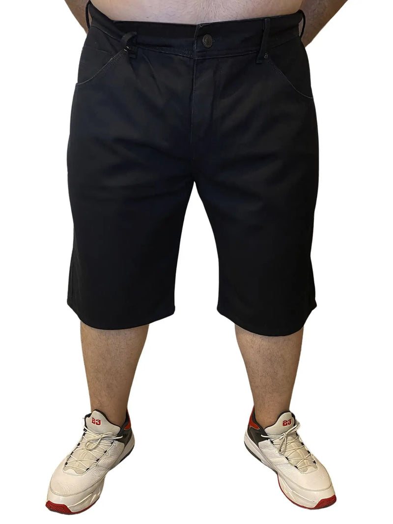 3 Pcs Plus Size Men's Kit-Basic Black Jeans Shorts with Toe Shed Bar