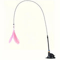 Cat Teaser Toy - Interactive Bell & Feather Wand - Long Suction Cup Pole for Exciting Playtime Adventures - Ultimate Cat Toy