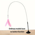 Cat Teaser Toy - Interactive Bell & Feather Wand - Long Suction Cup Pole for Exciting Playtime Adventures - Ultimate Cat Toy